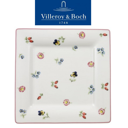 [해외][Villeroy&amp;Boch] 빌레로이앤보흐 Petite Fleur Square Salad Plate 8 1/4 in (21cm) (4pcs)