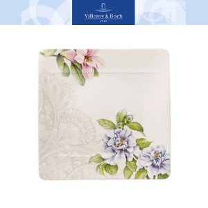[해외][Villeroy&amp;Boch] 빌레로이앤보흐 Quinsai Garden Square Dinner Plate Camellia 10.5 in (2pc)