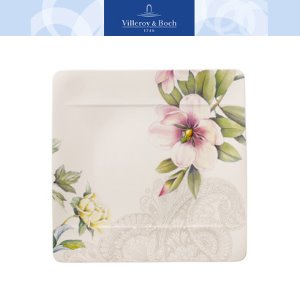[해외][Villeroy&amp;Boch] 빌레로이앤보흐 Quinsai Garden Sq Dinner Plate Magnolia&amp;Peony bud 10.5 in (2pc)