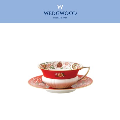 [해외] 웨지우드 원더러스트 Wonderlust Crimson Orient Teacup &amp; Saucer Set (1set / 2pc) 관세포함