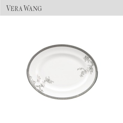 [해외] 웨지우드 베라왕 레이스 플래티넘 Vera Wang Lace Platinum Oval Platter (1pc) 관부가세/배송비포함