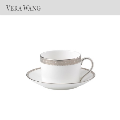 [해외] 웨지우드 베라왕 레이스 플래티넘 Vera Wang Lace Platinum Teacup &amp; Saucer (1set / 2pc) 관부가세포함