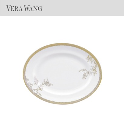 [해외] 웨지우드 베라왕 레이스 골드 Vera Wang Lace Gold Oval Platter (1pc) 관부가세/배송비포함