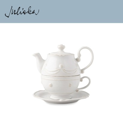 Juliska 베리 앤 스레드 Berry &amp; Thread Tea for One Set - Whitewash (1set / 4pc) 관부가세 포함