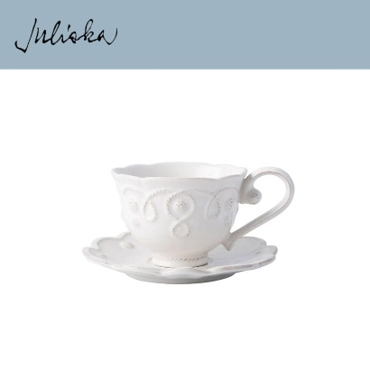 Juliska 자뎅드몬드 Jardins du Monde Tea Cup &amp; Saucer (1set / 2pc) 9 oz (0.26 L) &amp; 6 1/2 in (17*17cm) 관부가세 포함