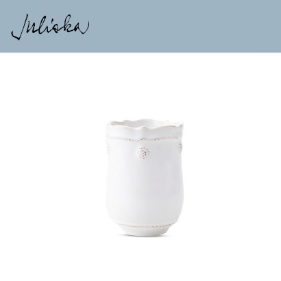 Juliska 베리 앤 스레드 Berry &amp; Thread Brush Cup - Whitewash (1pc) 3.25 x 4.5 in (8*11cm) 관부가세 포함