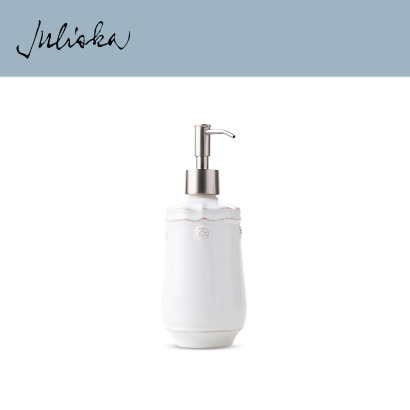 Juliska 베리 앤 스레드 Berry &amp; Thread Soap Dispenser - Whitewash (1pc) 3.25 x 8 in (8*20cm) 관부가세 포함