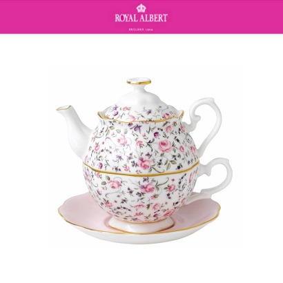 [해외] 로얄알버트 로즈 컨페티 Rose Confetti Tea For One (1set / 4pc) 컵,티팟 18x18cm / 받침 17cm 관부가세 포함