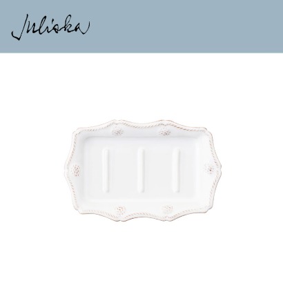 Juliska 베리 앤 스레드 Berry &amp; Thread Soap Dish - Whitewash (1pc) 6.25 x 4.5 in (16*11cm) 관부가세 포함