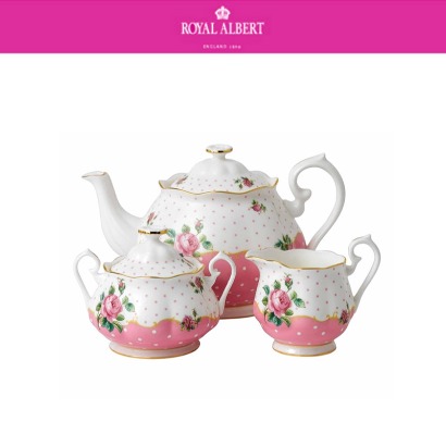 [해외] 로얄알버트  치키핑크 Cheeky Pink 3-Piece Tea Set (1set / 5pc) 관부가세 포함