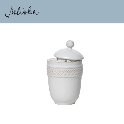 Juliska 르 빠니에 Le Panier Lidded Jar - Whitewash (1set / 2pc) 3.5 x 6 in (9*15cm) 관부가세 포함