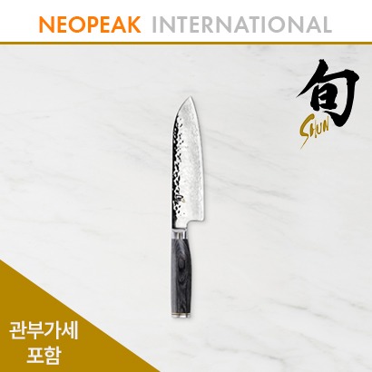 Shun 슌 Premier Grey Santoku Knife 7 inch