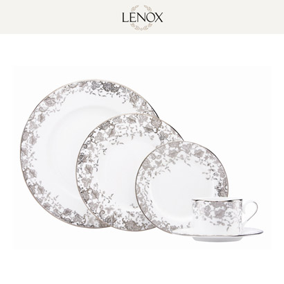 [해외][Lenox] 레녹스 Marchesa French Lace 2인용 10pc 세트 대/중/소접시,컵/컵받침 (각 2pc) 관세포함/무료배송