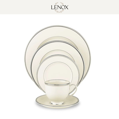 [해외][Lenox] 레녹스 Tuxedo Platinum 2인용 10pc 세트 대/중/소접시,컵/컵받침 (각 2pc) 관세포함/무료배송