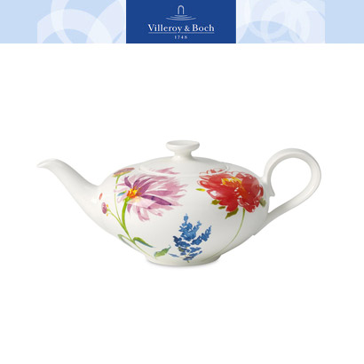 [해외][Villeroy&amp;Boch] 빌레로이앤보흐 Anmut Flowers Bone China 2-Pc. Lidded Teapot (1L)