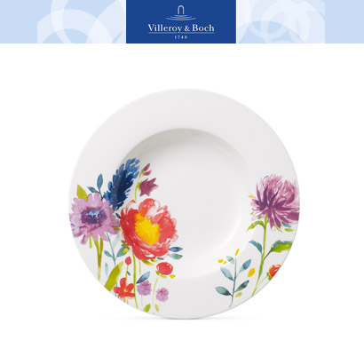 [해외][Villeroy&amp;Boch] 빌레로이앤보흐 Anmut Flowers Bone China Rim Soup Bowl (24cm) (2pcs)