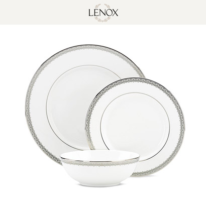[해외][Lenox] 레녹스 Lace Couture 4인용 12pc 세트 대/중접시,국그릇 (각 4pc) 관세포함/무료배송