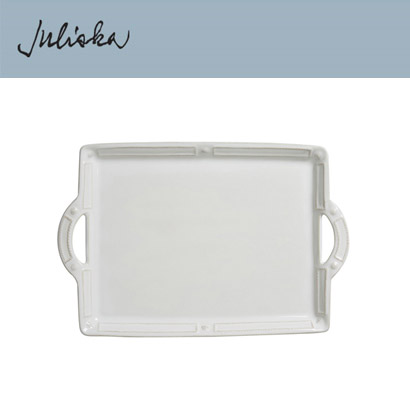 Juliska 베리 앤 스레드 Berry &amp; Thread French Panel Handled Platter - Whitewash (1pc) 19 in (48*34cm) 관부가세 포함
