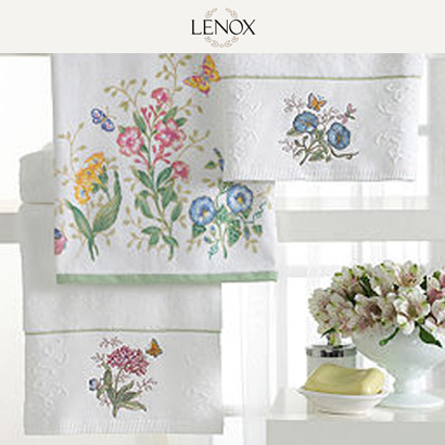 [해외][Lenox] Butterfly Meadow Embroidered 배쓰타월 (68cm27x127cm)