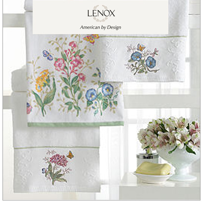 [해외][Lenox] Butterfly Meadow Embroidered 휭거 팁 타월 (28cmx45cm)