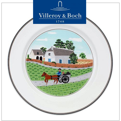 [해외][Villeroy&amp;Boch] 빌레로이앤보흐 Design Naif Dinner Plate No1.Going to Market 디자인나이프 (2pcs) (27cm)