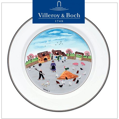 [해외][Villeroy&amp;Boch] 빌레로이앤보흐 Design Naif Dinner Plate No3. Country Yard 디자인나이프 (2pcs) (27cm)