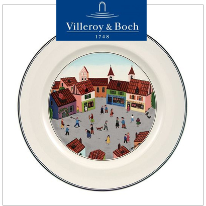 [해외][Villeroy&amp;Boch] 빌레로이앤보흐 Design Naif Dinner Plate No.4 Old Village Square 디자인나이프 (2pcs) (27cm)