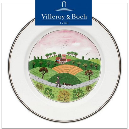 [해외][Villeroy&amp;Boch] 빌레로이앤보흐 Design Naif Salad Plate No.6 Hunter &amp; Dog 디자인나이프 (2pcs) (21cm)