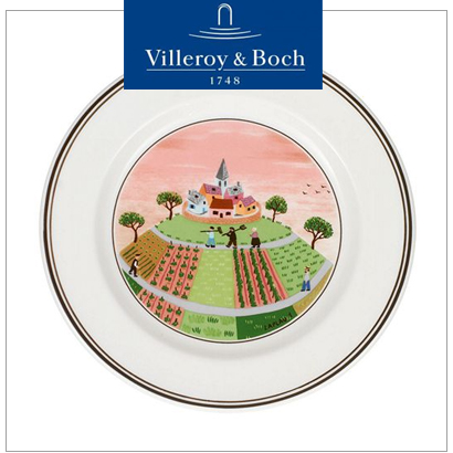 [해외][Villeroy&amp;Boch] 빌레로이앤보흐 Design Naif Bread and Butter Plate No1.Farmers Village 디자인나이프 (4pcs) (17cm)