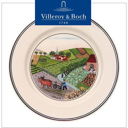 [해외][Villeroy&amp;Boch] 빌레로이앤보흐 Design Naif Bread and Butter Plate No4.Plowing 디자인나이프 (2pcs) (17cm)
