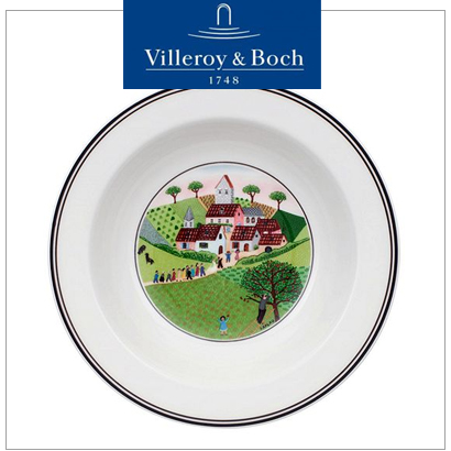 [해외][Villeroy&amp;Boch] 빌레로이앤보흐 Design Naif Rim Cereal Bowl No.3 Wedding Procession 디자인나이프 (2pcs) (20cm)