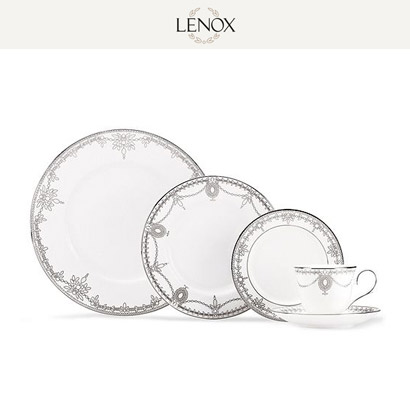 [해외][Lenox] 레녹스 Marchesa Empire Pearl 4인용 20pc 세트 대/중/소접시,컵/컵받침 (각 4pc) 관세포함/무료배송