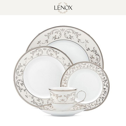 [해외][Lenox] 레녹스 Opal Innocence Silver 4인용 20pc 세트 대/중/소접시,컵/컵받침 (각 4pc) 관세포함/무료배송