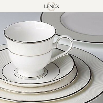 [해외][Lenox] 레녹스 Opal Innocence Stripe 4인용 20pc 세트 대/중/소접시,컵/컵받침 (각 4pc) 관세포함/무료배송