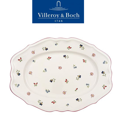 [해외][Villeroy&amp;Boch] 빌레로이앤보흐 Petite Fleur Oval Platter 17&quot; (44cm)