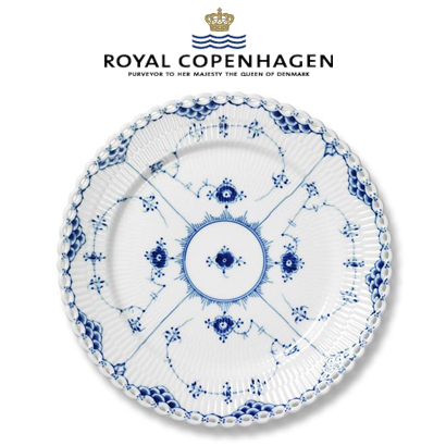 [해외] 로얄코펜하겐 Blue Fluted Full Lace Dinner Plate, 10.75 inch 2pc
