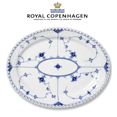 [해외] 로얄코펜하겐 Blue Fluted Full Lace Oval dish(Platter) ,14.25 inch