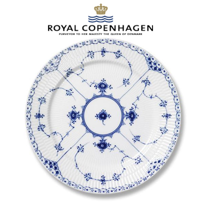 [해외] 로얄코펜하겐 Blue Fluted Half Lace Luncheon Plate,9.75 inch 2pc