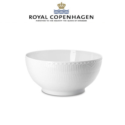 [해외] 로얄코펜하겐 White Fluted Half Lace Large Serving Bowl,9.5 inch/8.5 cups