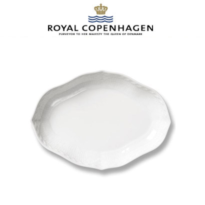 [해외] 로얄코펜하겐 White Fluted Half Lace Oval Dish,8.75 inch 2pc