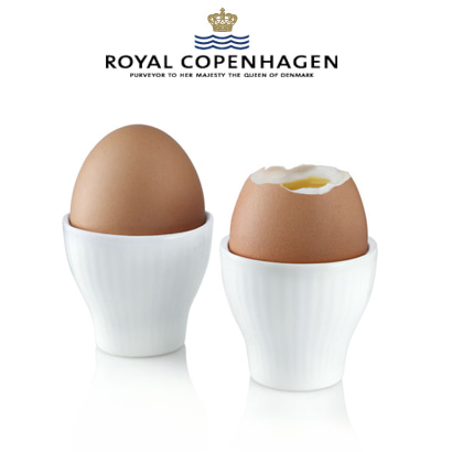 [해외] 로얄코펜하겐 White Fluted Egg Cup 2-Pack, 2.25 inch 2세트 4pc