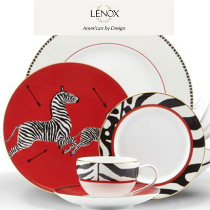 [해외][Lenox] 레녹스 Scalamandre Zebras 6 Piece Place Setting (4인용/24pc)파스타볼4pc포함
