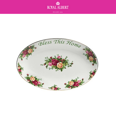 [해외] 로얄알버트 황실장미 Old Country Roses Bless This Home Platter (1pc) 관부가세 포함