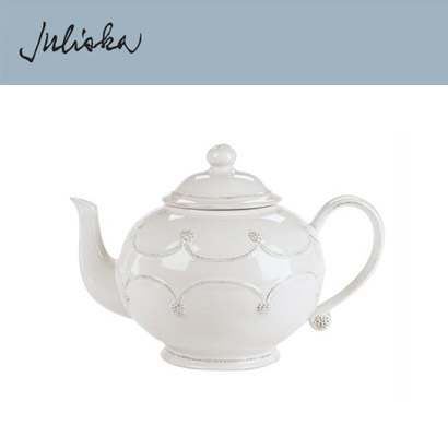 Juliska 베리 앤 스레드 Berry &amp; Thread Teapot - Whitewash (1set / 2pc) 1.25 quarts 관부가세 포함