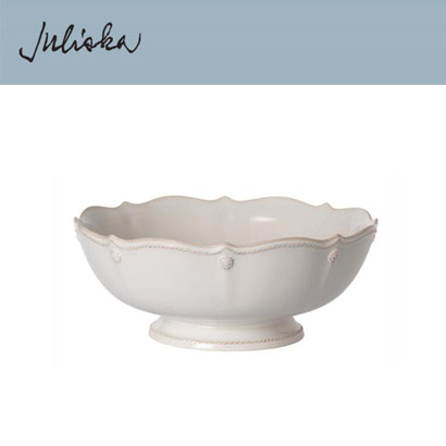 Juliska 베리 앤 스레드 Berry &amp; Thread Footed Fruit Bowl - Whitewash (1pc) (지름 11 *높이 4.5) in (28*11cm) 관부가세 포함
