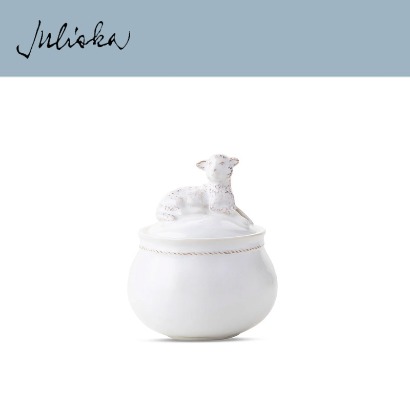 Juliska Clever Creatures Henri Lamb Lidded Jar (1set / 2pc) 5 1/4 in (13*11cm) 관부가세 포함