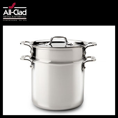[해외][All-Clad] 올 클래드 Stainless Steel Stock Pot with Colander, 7 Qt. Pasta Pentola