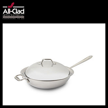 [해외][All-Clad] 올 클래드 Stainless Steel Covered Saute Pan, 4 Qt. with Domed Lid