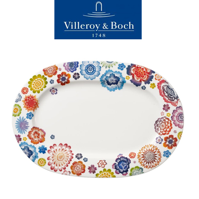 [해외][Villeroy&amp;Boch] 빌레로이앤보흐 Anmut Bloom Oval Platter 13 1/4 in (34cm)