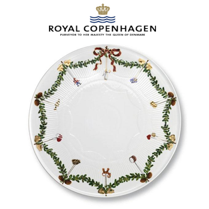 [해외] 로얄코펜하겐 Star Fluted Christmas Cake plate flat 2pc